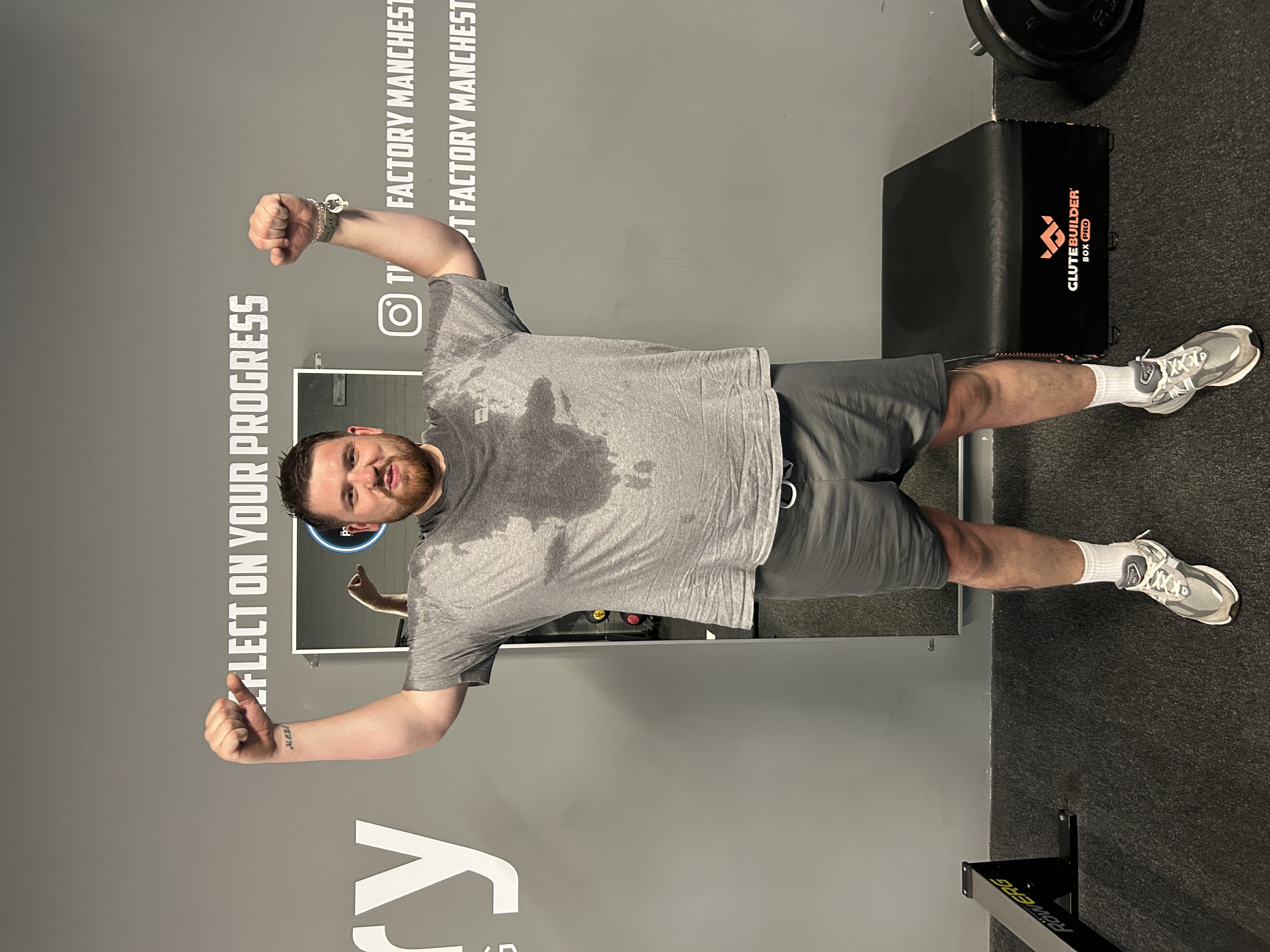 Jake celebrating after a session at PT Factory